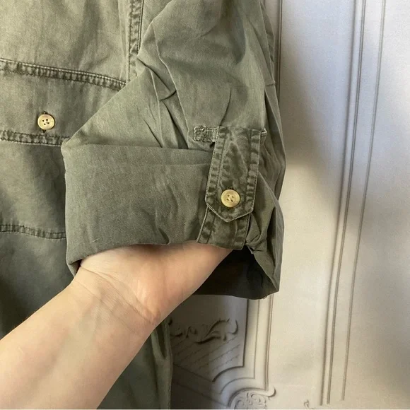 Clearwater Outfitters Mens Olive Khaki Green Long Sleeve Outdoorsman Casual Top - Picture 7 of 10